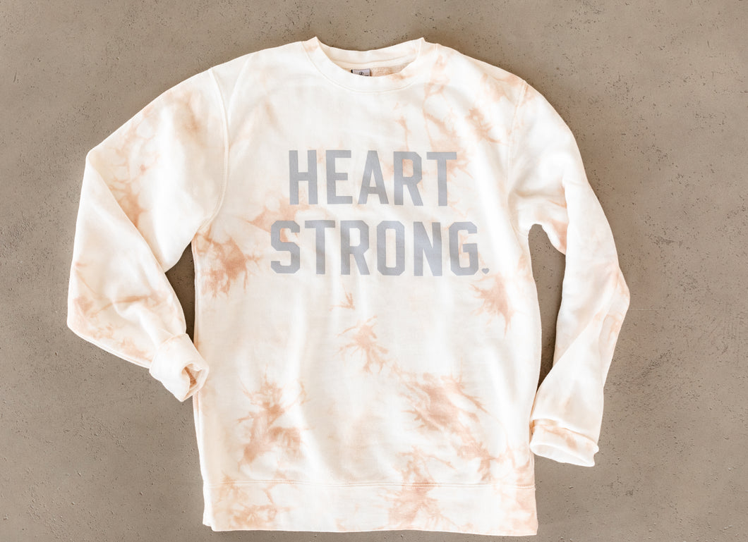 Heart Strong Spring Tie Dye Pullover